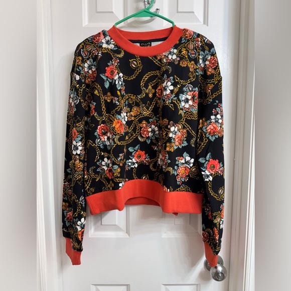 Laila Ali Tops - NEW! Laila Ali Women’s Floral Long Sleeve Floral Sweatshirt Pullover Black/Coral